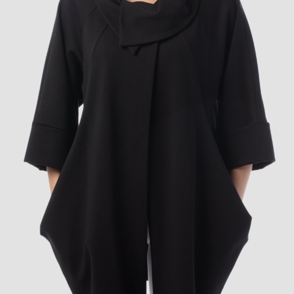 JOSEPH  RIPKOFF BLACK COAT NWOT SIZE 8 MATERIAL IS